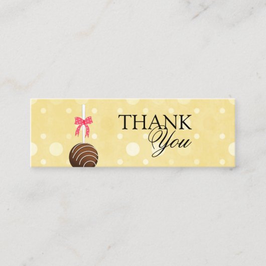 Kuchen-Pop dankt Ihnen etikettiert Mini Visitenkarte (Vorderseite)