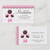 Kuchen-Pop-Geschäfts-Karten-Bäckerei-Rosa Brown Visitenkarte (Vorne/Hinten)