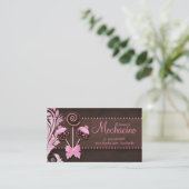 Kuchen-Pop-Geschäfts-Karten-Bäckerei-Rosa Brown Visitenkarte (Stehend Vorderseite)