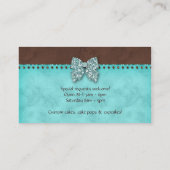 Kuchen-Pop-Geschäfts-Karten-Bäckerei-Schein blaues Visitenkarte (Rückseite)