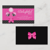 Kuchen-Pop-Geschäfts-Karten-Bäckereizebra-Retro Visitenkarte (Vorne/Hinten)