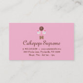 Kuchen-Pop-Geschäfts-Karten-Polka-Punkt-rosa Visitenkarte (Rückseite)
