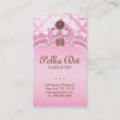 Kuchen-Pop-Geschäfts-Karten-Retro Damast-Rosa-Weiß Visitenkarte (Rückseite)