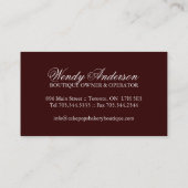 Kuchen-Pop-Geschäfts-Karten Visitenkarte (Rückseite)