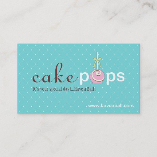 Kuchen-Pop-Geschäfts-Karten Visitenkarte (Vorderseite)