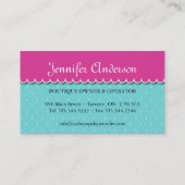 Kuchen-Pop-Geschäfts-Karten Visitenkarte (Rückseite)