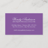 Kuchen-Pop-Geschäfts-Karten Visitenkarte (Rückseite)