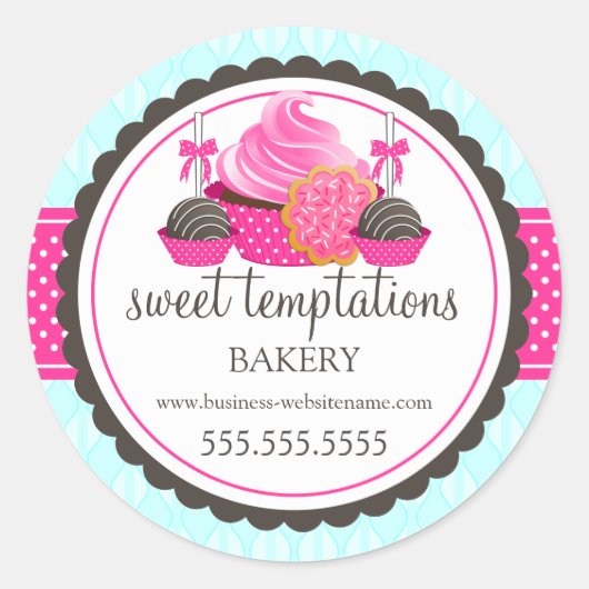 Kuchen Pop Keks Backwaren Box Siegel Runder Aufkleber (Vorderseite)