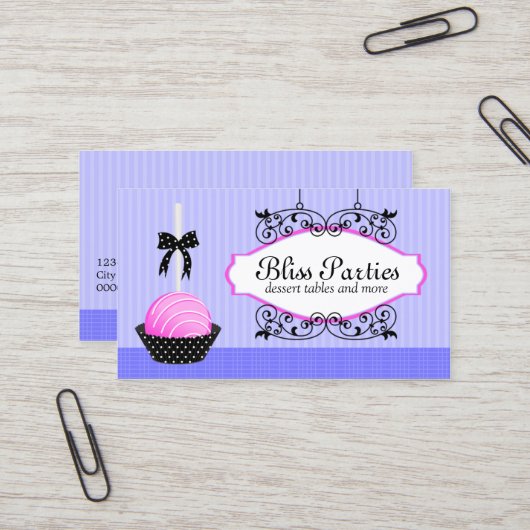 Kuchen-Pop-Nachtisch-Bäcker Visitenkarte (Vorderseite/Rückseite Beispiel)