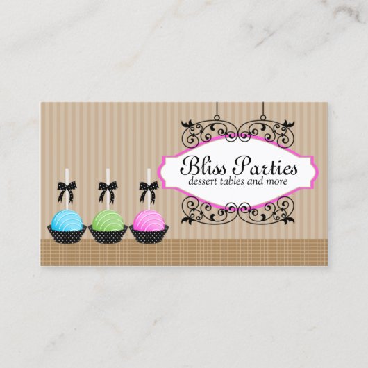 Kuchen-Pop-Nachtische Visitenkarte (Vorderseite)