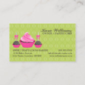 Kuchen-Pop und Kuchen-grünes Rosa Visitenkarte (Rückseite)