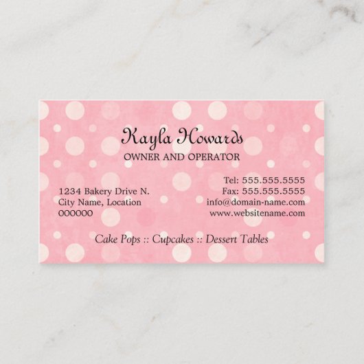 Kuchen-Pop Visitenkarte (Rückseite)