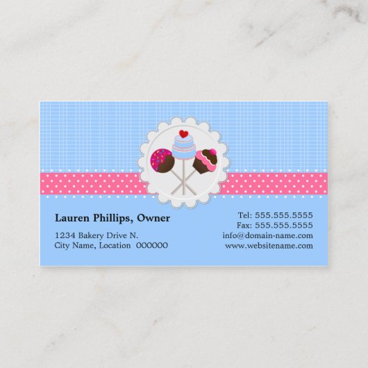 Kuchen-Pop Visitenkarte (Rückseite)