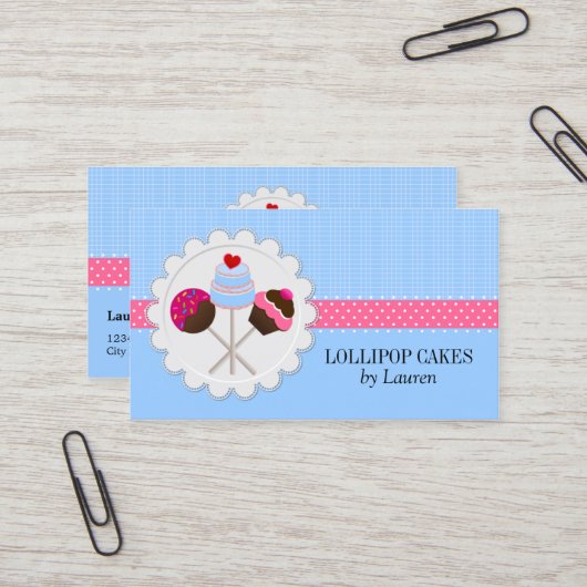 Kuchen-Pop Visitenkarte (Vorderseite/Rückseite Beispiel)