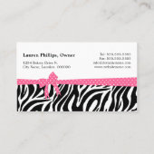 Kuchen-PopZebra Stripes Band-Bäckerei Visitenkarte (Rückseite)