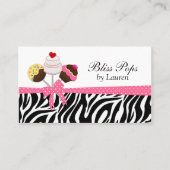 Kuchen-PopZebra Stripes Band-Bäckerei Visitenkarte (Vorderseite)