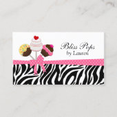 Kuchen-PopZebra Stripes Band-Bäckerei Visitenkarte (Vorderseite)