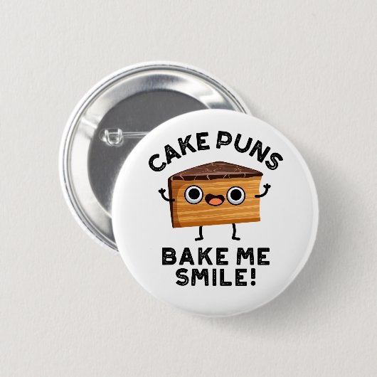 Kuchen Puns Bake Me Lächeln Funny Baking Puff Button (Vorne & Hinten)