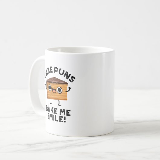 Kuchen Puns Bake Me Lächeln Funny Baking Puff Kaffeetasse (Vorderseite Links)