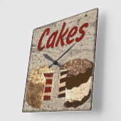 Kuchen Quadratische Wanduhr (Winkel)