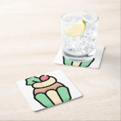 Kuchen Rechteckiger Pappuntersetzer (Vor Ort)