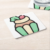 Kuchen Rechteckiger Pappuntersetzer (angewinkelt)