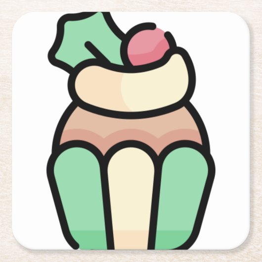 Kuchen Rechteckiger Pappuntersetzer (Vorderseite)