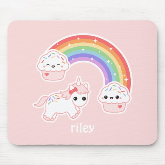 Kuchen-Regenbogen-Einhorn Mousepad (Vorne)