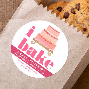 Kuchen Rosa Orange Koch Konditorei gebacken Typ Runder Aufkleber