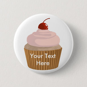 Kuchen-Rosa und Brown Button