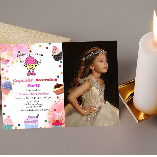 Kuchen schmückend Geburtstag, Backbash für Kinder Einladung