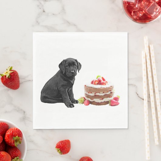 Kuchen - Schwarzes Labor Serviette (Beispiel)