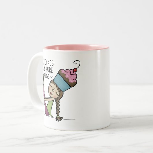 Kuchen sind reine Blicke Zweifarbige Tasse (Vorderseite Links)