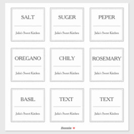 Küchen-Spice-Jar-Etikett kundenspezifisch geschnit Aufkleber