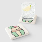 Kuchen Steinuntersetzer (Seitenansicht)