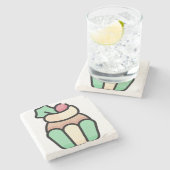 Kuchen Steinuntersetzer (Seitenansicht)