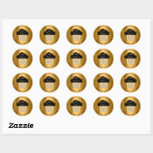 Kuchen Süßigkeiten Bäckerei Muffin Smile Gold Runder Aufkleber (Blatt)