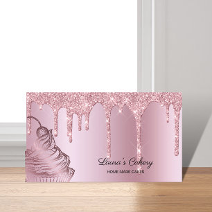 Kuchen & Süßigkeiten Backwaren Rose Gold Visitenkarte