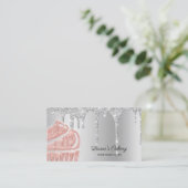 Kuchen & Süßigkeiten Backwaren Rose Gold Visitenkarte (Stehend Vorderseite)