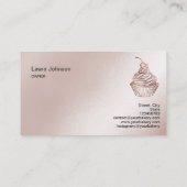 Kuchen & Süßigkeiten Cupcake Zuhause Bäckerei Trop Visitenkarte (Rückseite)
