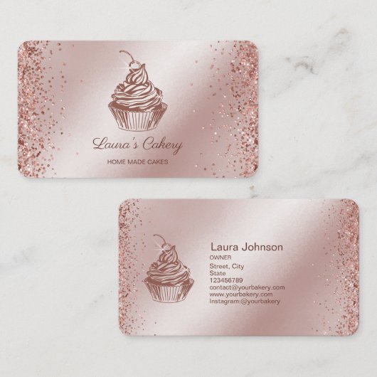 Kuchen & Süßigkeiten Cupcake Zuhause Bäckerei Trop Visitenkarte (Vorne/Hinten)