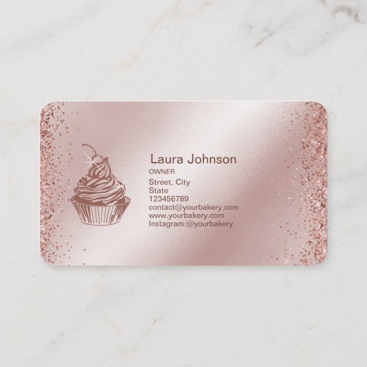 Kuchen & Süßigkeiten Cupcake Zuhause Bäckerei Trop Visitenkarte (Rückseite)