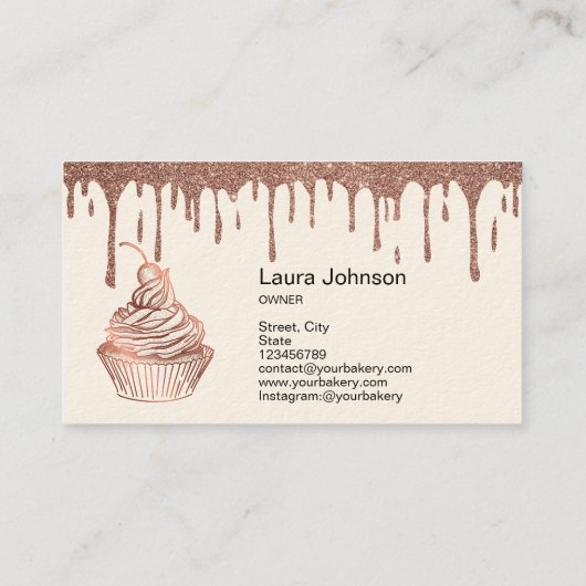Kuchen & Süßigkeiten Cupcake Zuhause Bäckerei Trop Visitenkarte (Rückseite)