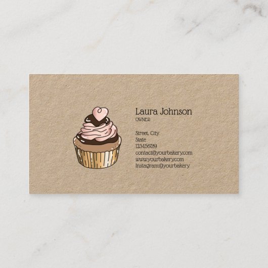 Kuchen & Süßigkeiten Cupcake Zuhause Bäckerei Trop Visitenkarte (Rückseite)
