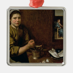 Küchen-Szene Silbernes Ornament