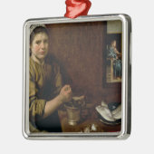 Küchen-Szene Silbernes Ornament (Links)