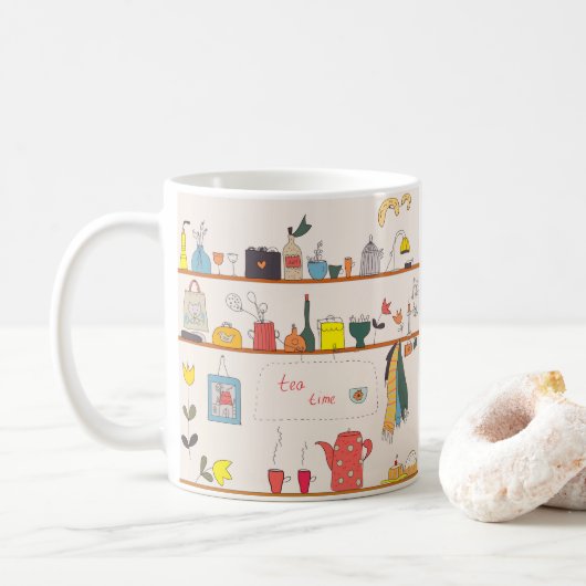 Küchen-Teestunde Kaffeetasse (Mit Donut)