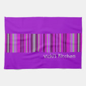 Küchen-Teetuch des rosa und lila Streifens Handtuch (Horizontal)