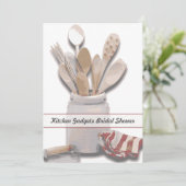 Küchen Thema Brautparty individuelle Einladung (Stehend Vorderseite)