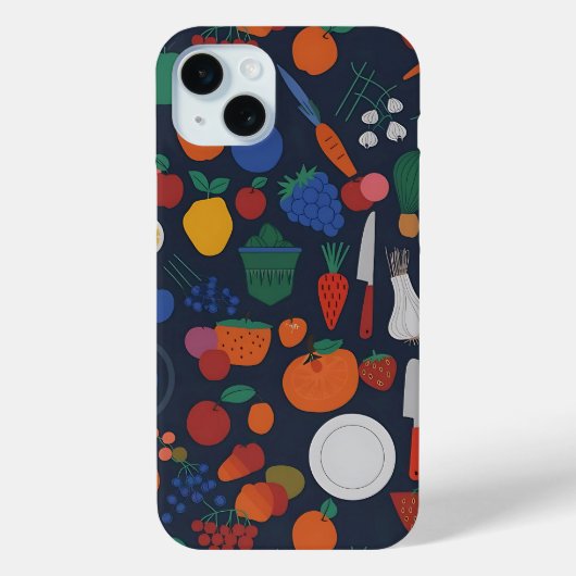 Küchen-Themen-Handyhülle mit Obst und Gemüse Case-Mate iPhone Hülle (Rückseite)